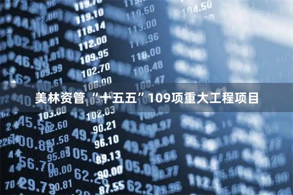 美林资管 “十五五”109项重大工程项目